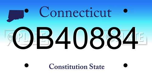 OB40884 Connecticut License Plate