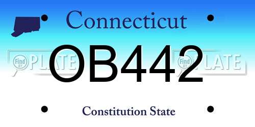 OB442 Connecticut License Plate