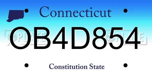 OB4D854 Connecticut License Plate