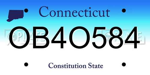 OB4O584 Connecticut License Plate