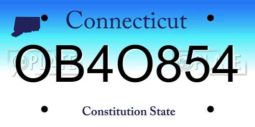 OB4O854 Connecticut License Plate