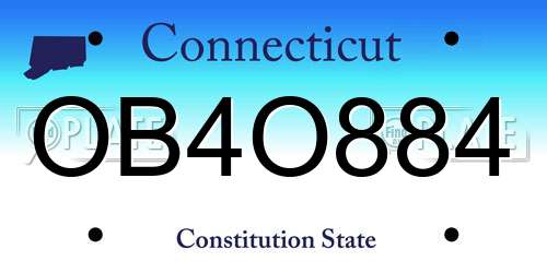 OB4O884 Connecticut License Plate