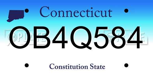 OB4Q584 Connecticut License Plate