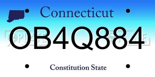 OB4Q884 Connecticut License Plate