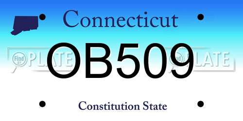 OB509 Connecticut License Plate