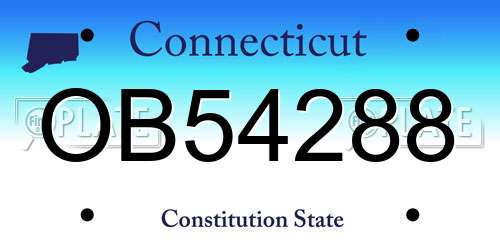 OB54288 Connecticut License Plate