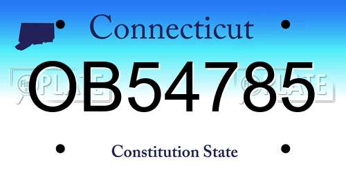 OB54785 Connecticut License Plate