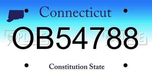 OB54788 Connecticut License Plate