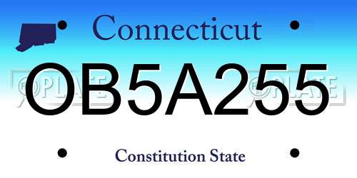 OB5A255 Connecticut License Plate