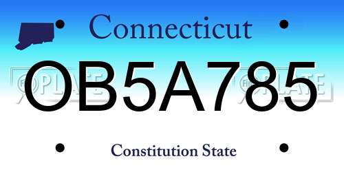 OB5A785 Connecticut License Plate