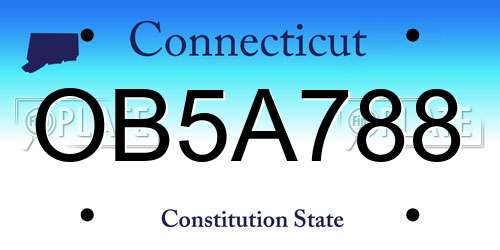 OB5A788 Connecticut License Plate