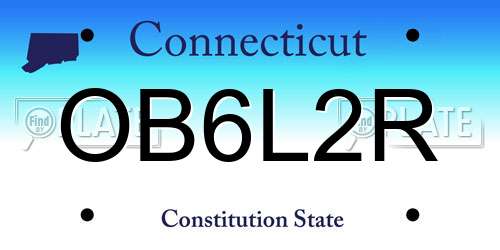 OB6L2R Connecticut License Plate