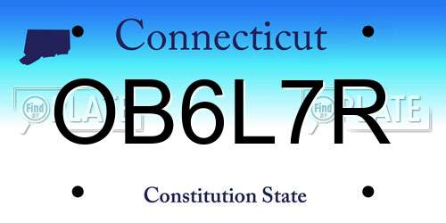 OB6L7R Connecticut License Plate