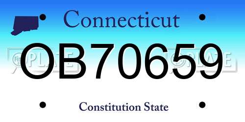 OB70659 Connecticut License Plate