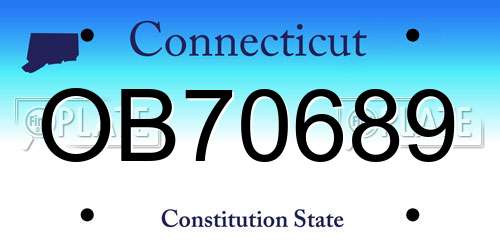 OB70689 Connecticut License Plate