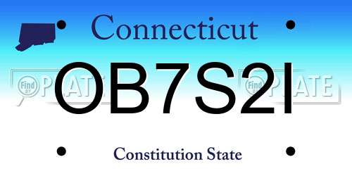 OB7S2I Connecticut License Plate