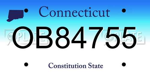 OB84755 Connecticut License Plate