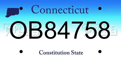 OB84758 Connecticut License Plate