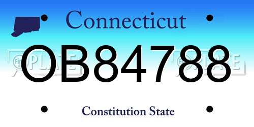 OB84788 Connecticut License Plate