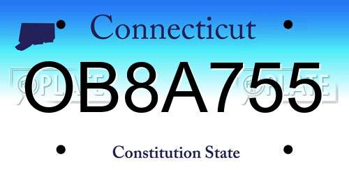 OB8A755 Connecticut License Plate