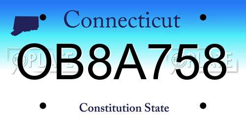 OB8A758 Connecticut License Plate