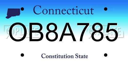 OB8A785 Connecticut License Plate