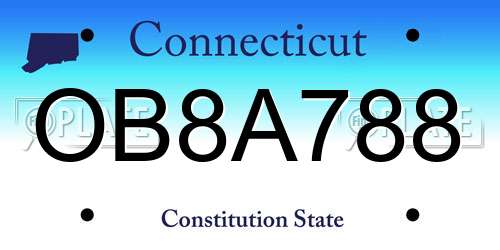 OB8A788 Connecticut License Plate