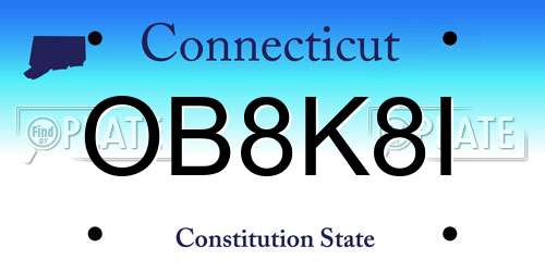 OB8K8I Connecticut License Plate