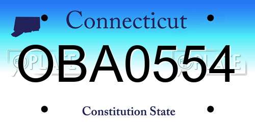 OBA0554 Connecticut License Plate