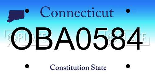 OBA0584 Connecticut License Plate