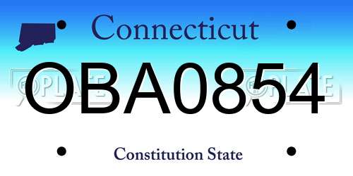 OBA0854 Connecticut License Plate