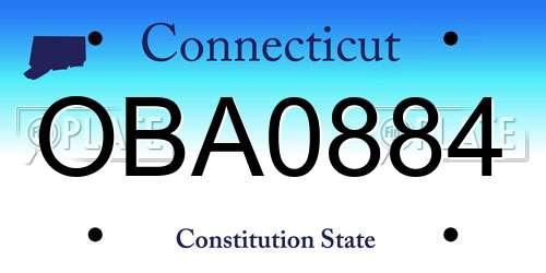 OBA0884 Connecticut License Plate