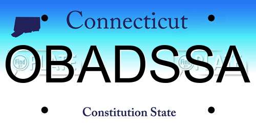 OBADSSA Connecticut License Plate