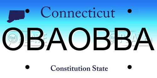 OBAOBBA Connecticut License Plate