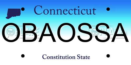 OBAOSSA Connecticut License Plate