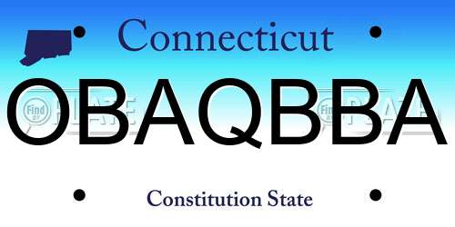 OBAQBBA Connecticut License Plate