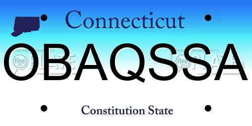 OBAQSSA Connecticut License Plate