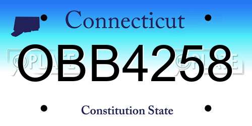 OBB4258 Connecticut License Plate