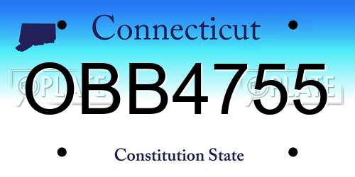 OBB4755 Connecticut License Plate