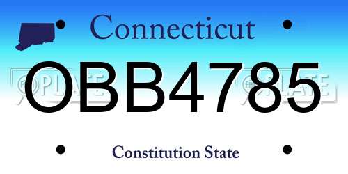 OBB4785 Connecticut License Plate