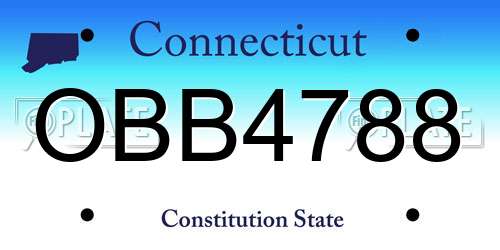 OBB4788 Connecticut License Plate