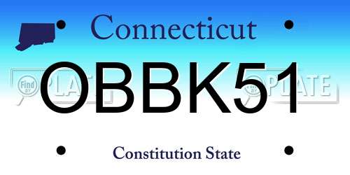 OBBK51 Connecticut License Plate
