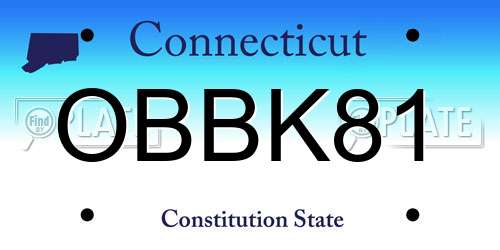 OBBK81 Connecticut License Plate