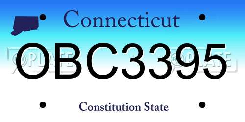 OBC3395 Connecticut License Plate