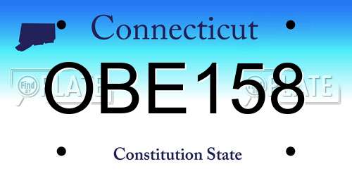 OBE158 Connecticut License Plate