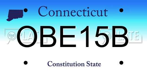 OBE15B Connecticut License Plate