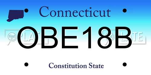 OBE18B Connecticut License Plate