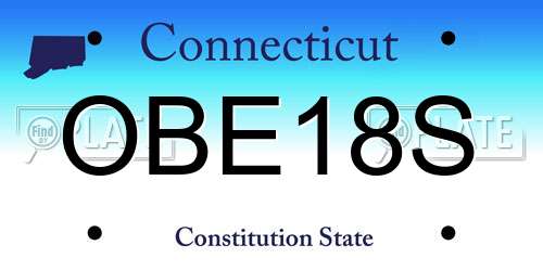 OBE18S Connecticut License Plate