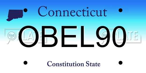 OBEL90 Connecticut License Plate