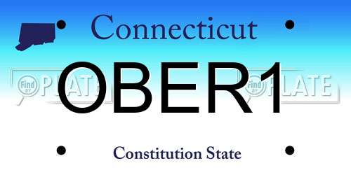 OBER1 Connecticut License Plate